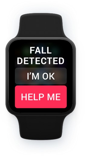Fall detected watch screen
